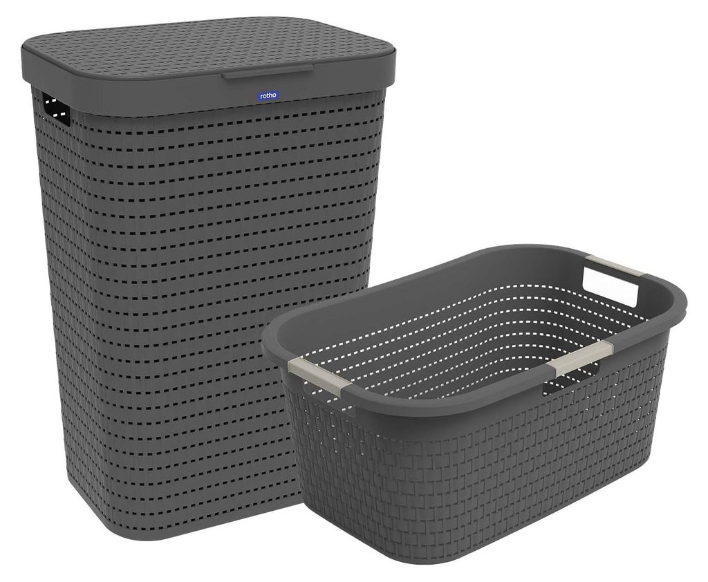 Rotho Set-2tlg. Wäschesammler und Korb Country - 1x Produktbild 