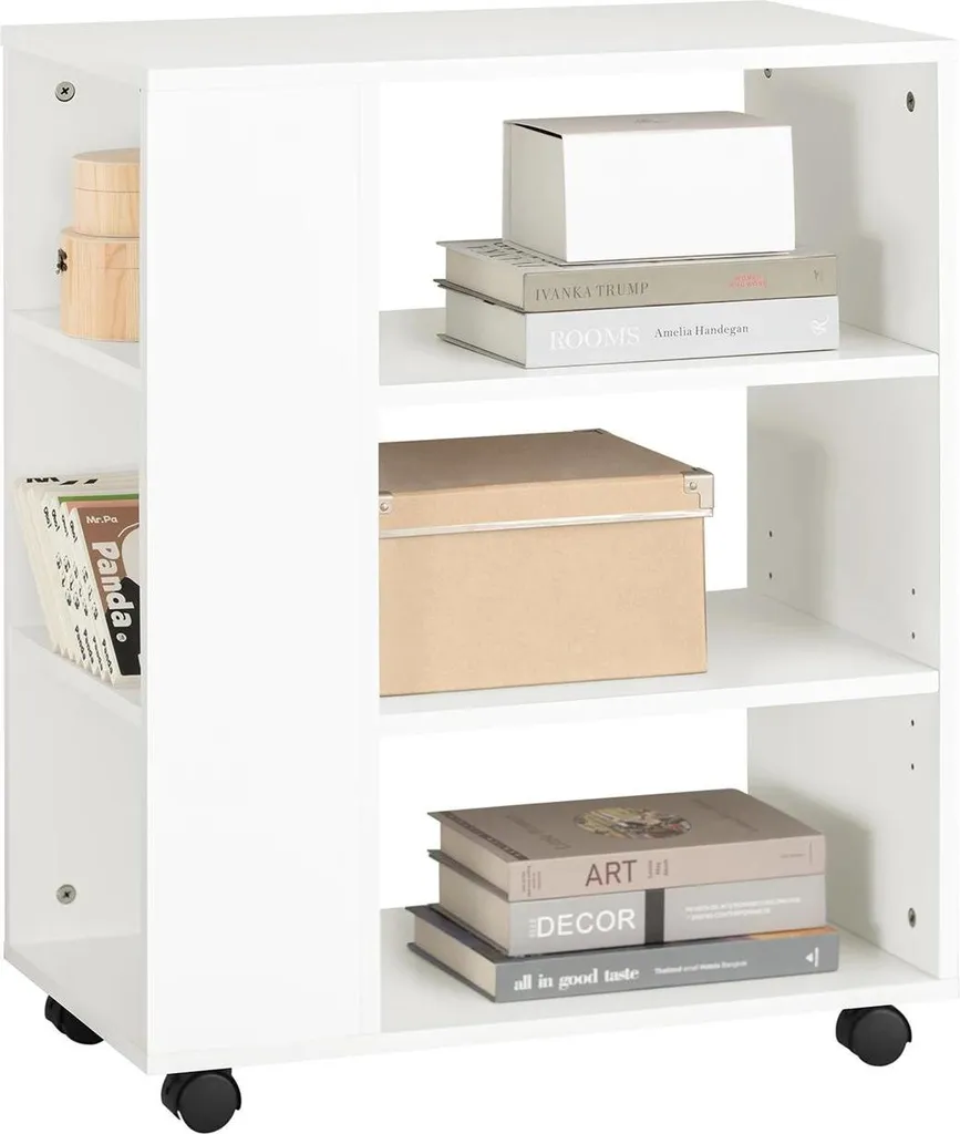 SoBuy FBT68-W Carrello Stampante Bianco: Mobile Archivio 7 Ripiani
