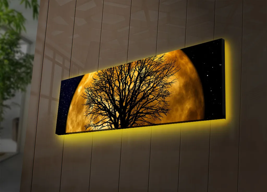 Quadro Astratto Opviq 30x90 cm Pelle Scamosciata - LED3269 Design