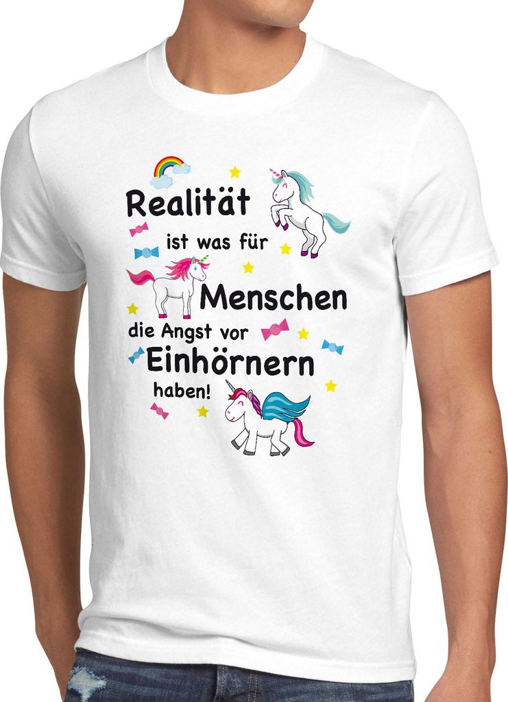 style3 Realität ist was für Menschen die Angst vor Einhörnern haben Herren T-Shirt Unicorn Einhorn
