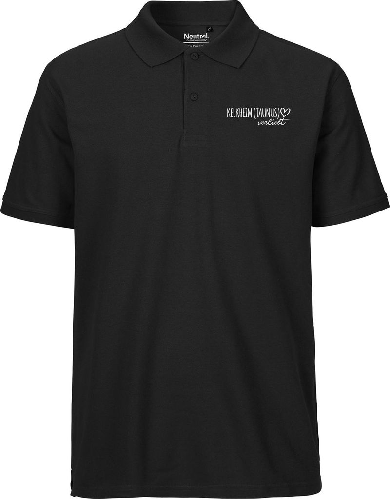 Huuraa Herren Polo Shirt Kelkheim Taunus verliebt XXL Black Bio Baumwolle Fairtrade Poloshirt Geschenkidee