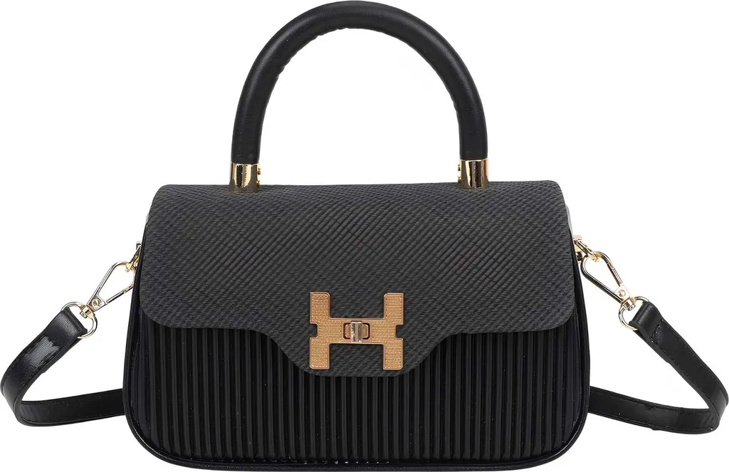 Offerta Borsa Gallantry Velluto Nero: Grande Capacità a Tracolla