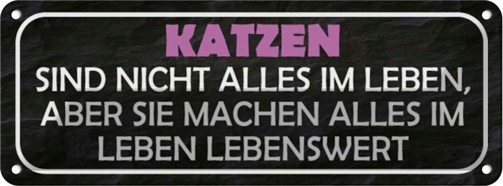 vianmo Blechschild 10x27 cm Katzen nicht alles im Leben aber Tier Haustier Katze