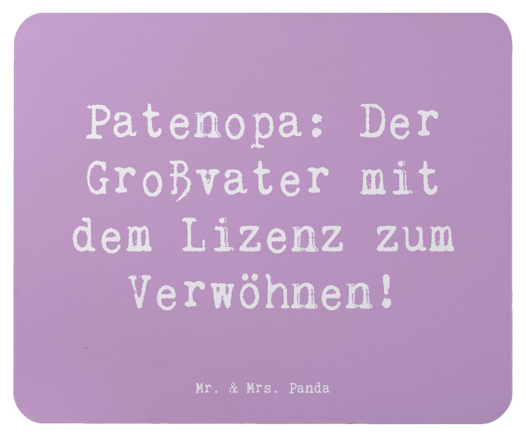 Mr. & Mrs. Panda Mauspad Spruch Patenopa Verwöhnung - Lavendeltraum - Geschenk, mousematte, Mousepad, mausteppich, Opa, Mouse Pad, Familie, pc mau...