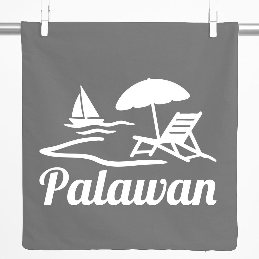Huuraa Kissenbezug Palawan Inselmotiv Philippinen 40x40cm Steel Grey Baumwolle Dekokissenbezug Geschenkidee