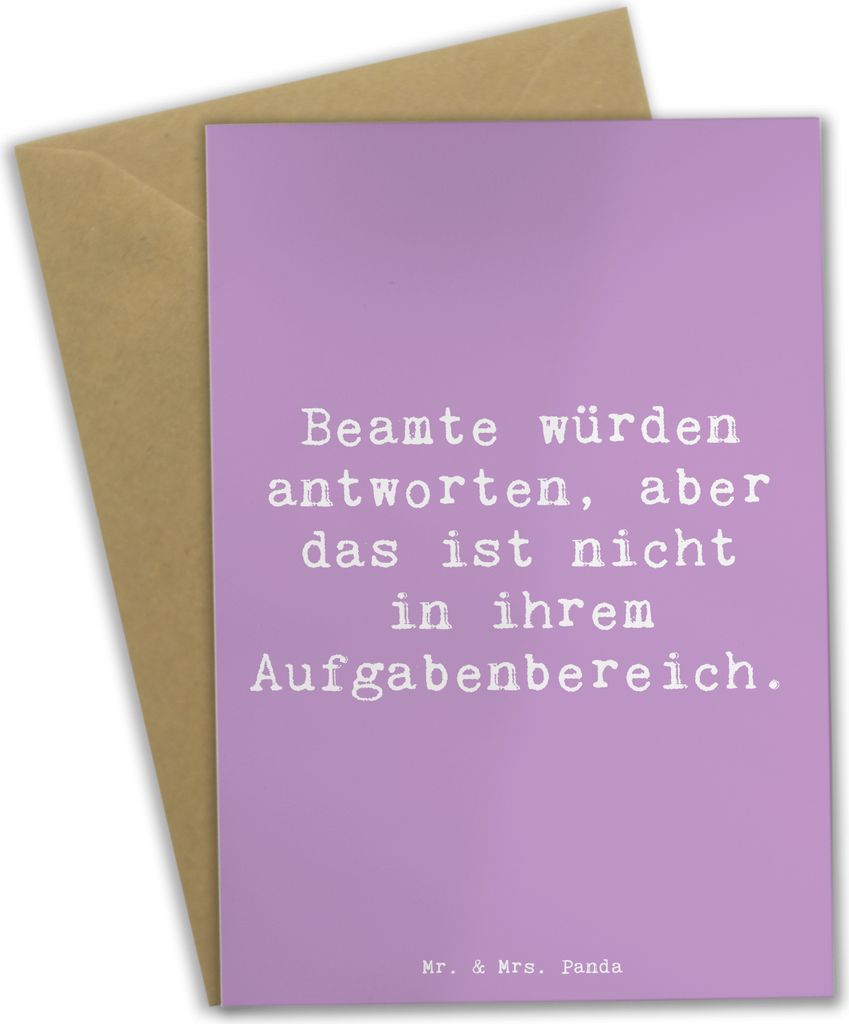Mr. & Mrs. Panda babykarte Spruch Beamtin Humor - Lavendeltraum - Geschenk, osterkarte, hochzeitskarten, Berufsleben, glückwunschkarten, einladung...