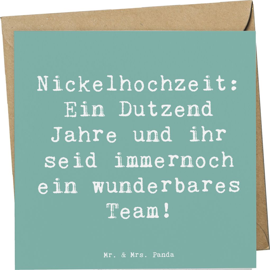Mr. & Mrs. Panda Grußkarte Spruch 12. Hochzeitstag Nickelhochzeit - Meeresbrise - Geschenk, Heirat, Geschenke, Heiraten, Glückwunschkarte, einzig...