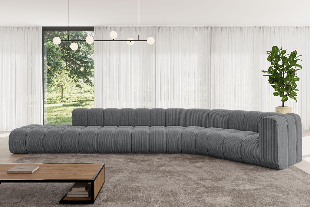 ALTDECOR Modulares Sofa Ecksofa in L-Form - Tilmo-L2 - 490x194x70 cm Dunkelgrau - Corner modular Sofa Eckcouch Couch Wohnlandschaft Cauchsofa Boden...