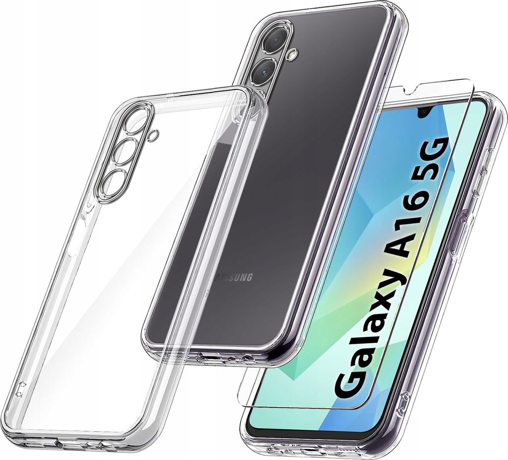 Etui do Samsung Galaxy A16 5G WZMACNIANE 360° CLEAR + Szkło Zdjęcie produktu 