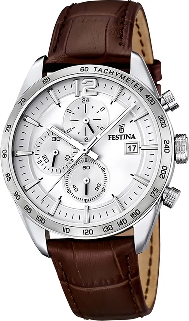 Festina F16760/1 Montre à Quartz pour Homme Boîtier Acier et Cuir Brun