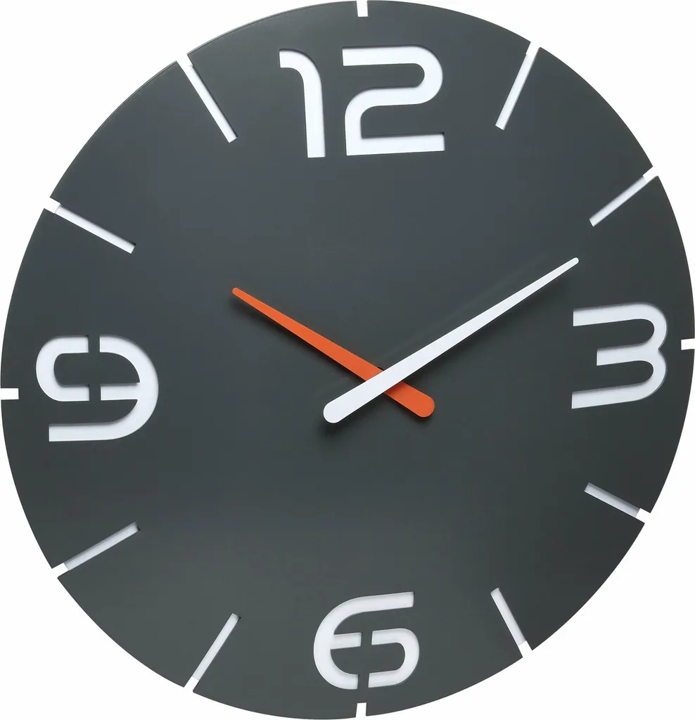 Horloge murale design TFA 60.3536.10 pendule radiopilote 35cm