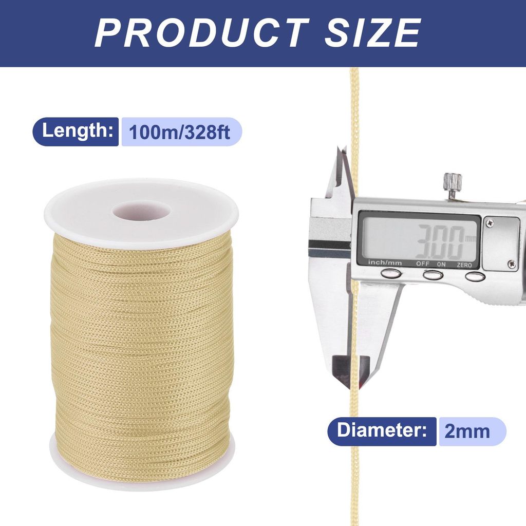 Polypropylen-Seil 2mm Polypropylenseil 10Om PP Flechtleine Textilseil Leine Nylonschnur Schnur Rei?feste Rope Kunststoffseil fš¹r W?scheleine Cam...