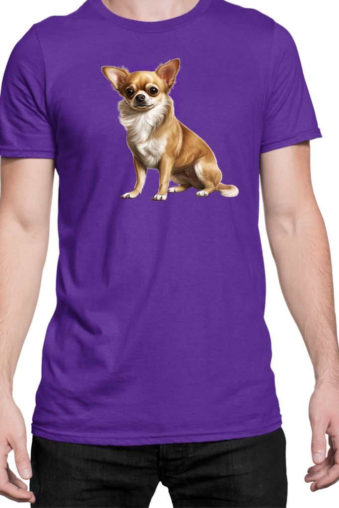 Herren T-Shirt Dogs Breeds Chihuahua Dog Breed 006, Man S / Lila