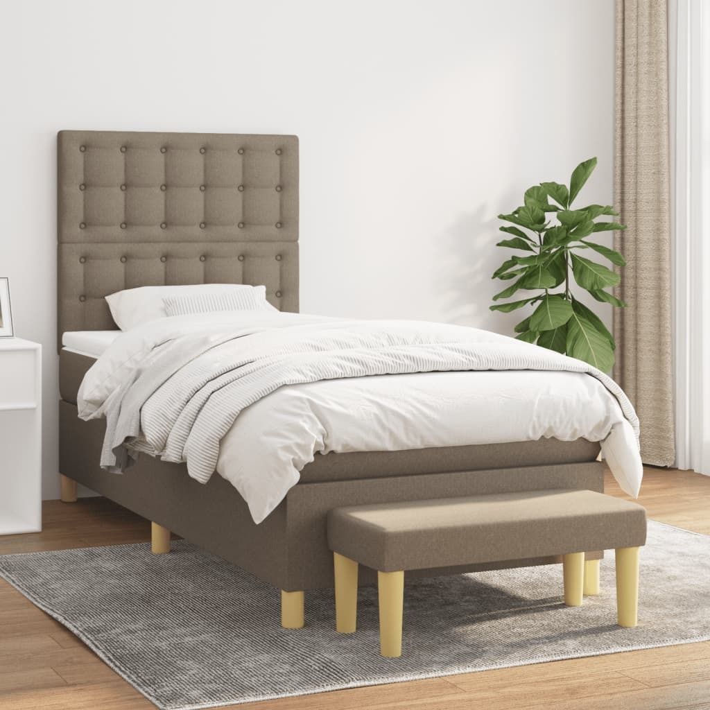 Maison Exclusive - Boxspringbett mit Matratze Taupe 80x200 cm Stoff