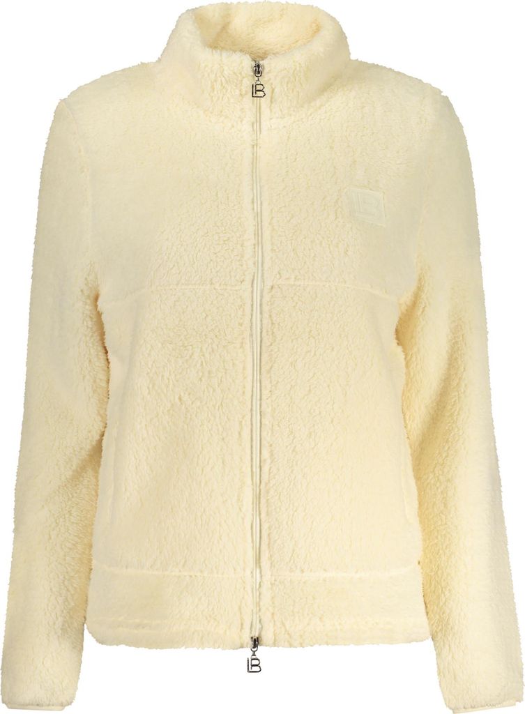 Beiges Damen-Sweatshirt mit Reißverschluss und Applikation