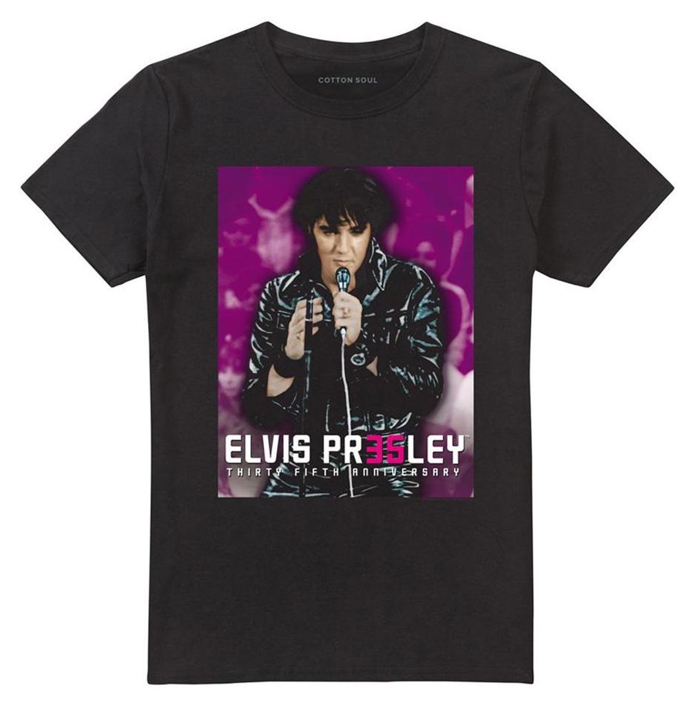 Elvis Presley - "35" T-Shirt für Herren/Damen Uni TV33706 (5XL) (Schwarz)