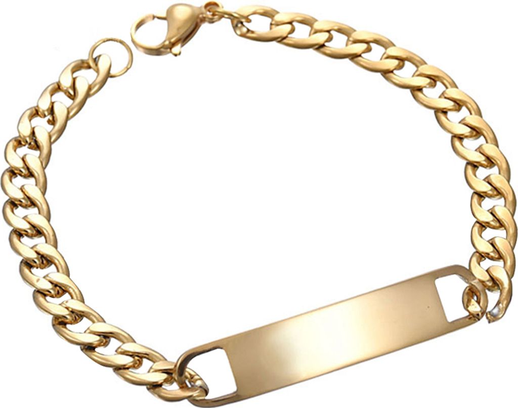 Männer Kettenarmband Edelstahl Armreif Mode Party Club Prom Pub Schmuck-Golden