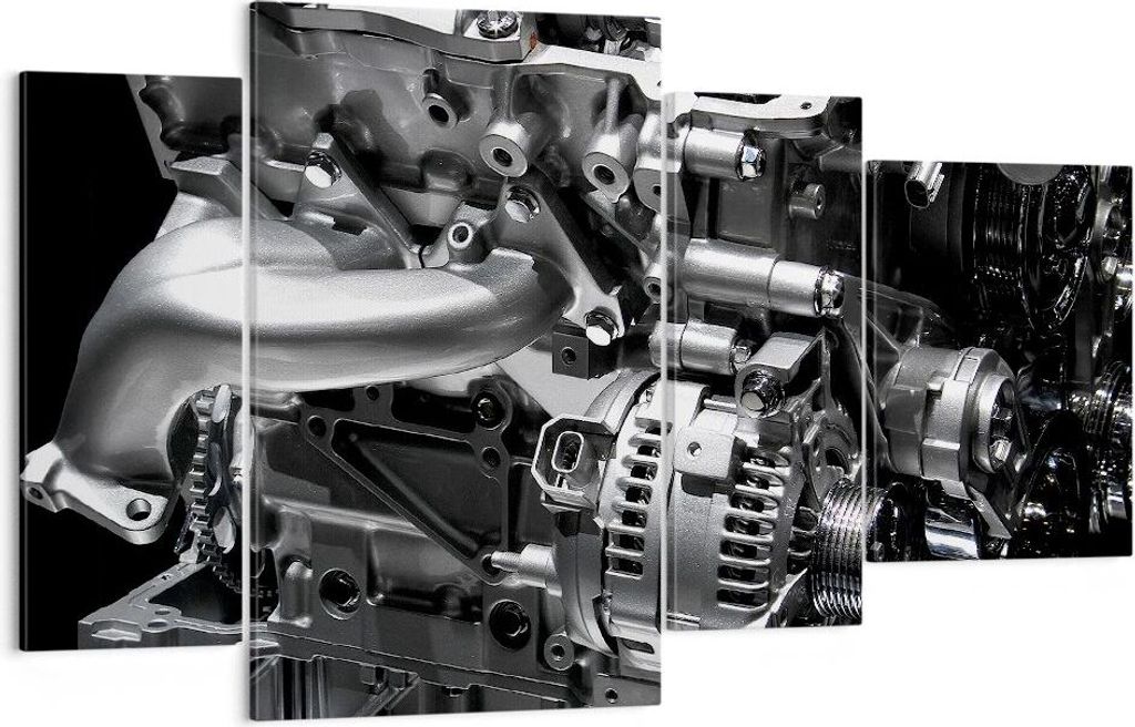 Bild auf Leinwand - Leinwandbild - Motor Modi Bau - 120x70cm - Wand Bild - Wanddeko - Wandbilder - Leinwanddruck - Bilder - Kunstdruck - Wanddekora...
