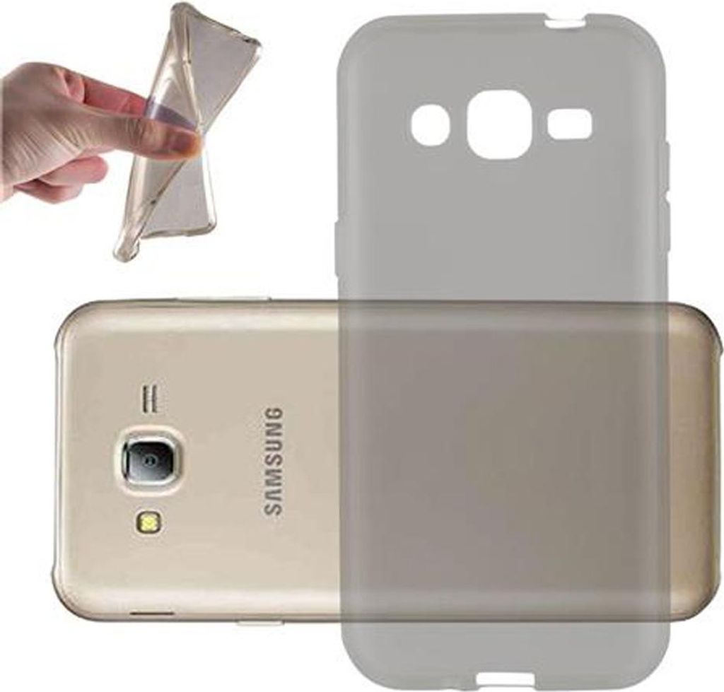 Cadorabo Hülle für Samsung Galaxy J2 2015 Schutz Hülle in Schwarz Schutzhülle TPU Silikon Cover Etui Case