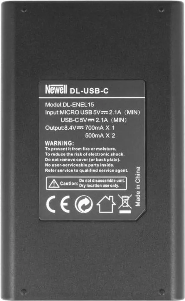 Chargeur de Voyage USB-C pour 2 Batteries EN-EL15 - Idéal pour Nikon