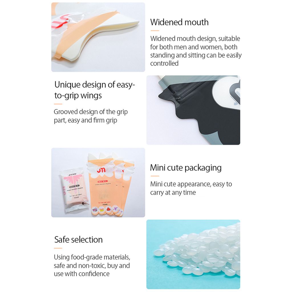 Wegwerf-Urinbeutel für Frauen, tragbarer Notfall-Urinbeutel für das Auto