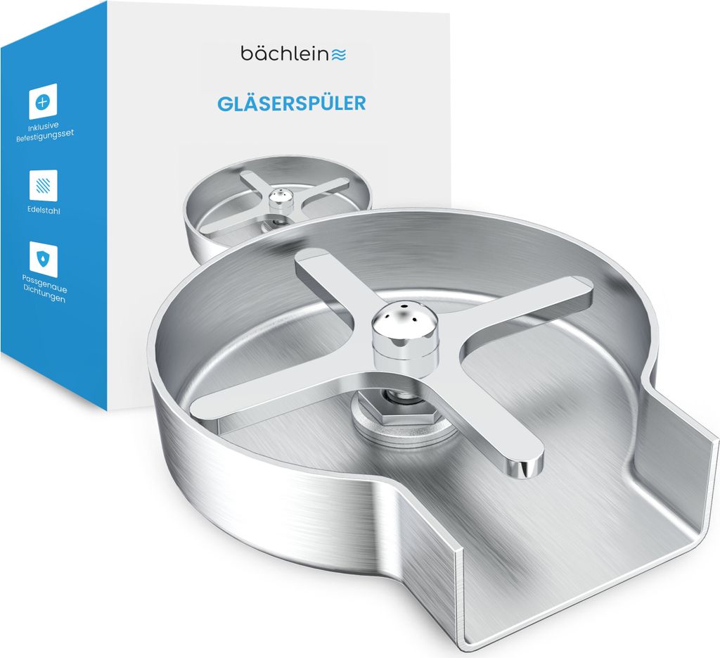 Bächlein innovativer Glasspüler aus Edelstahl - Produktbild 