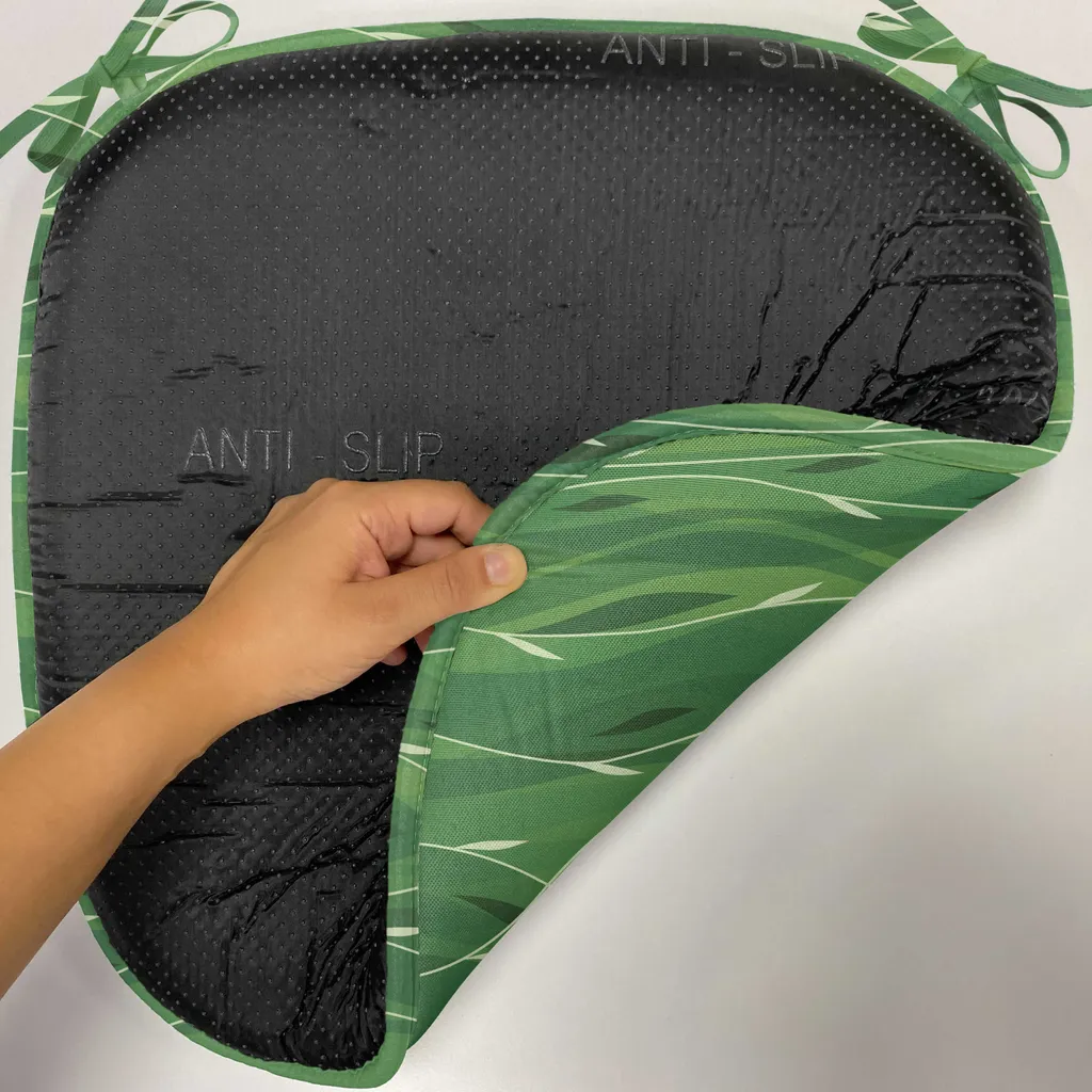 ABAKUHAUS Rivestimento verde per sedie da sala da pranzo, stile retrò primaverile, cuscino decorativo impermeabile con cinturini per sedie da cucina, 40 cm x 40 cm, confezione da 12, verde chiaro verde felce - 2