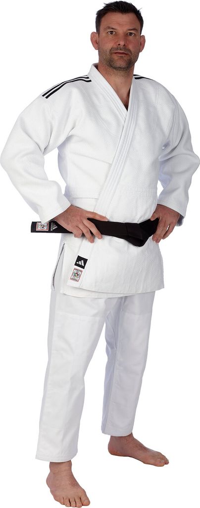 adidas Judoanzug CHAMPION III IJF - Model 1 weiß/schwarze Streifen JIJFS 160