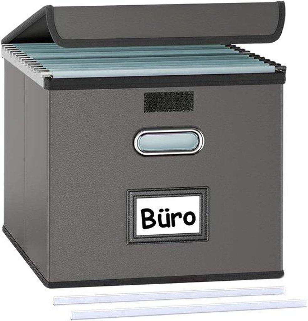 Graue Lederlook Aufbewahrungsboxen A4