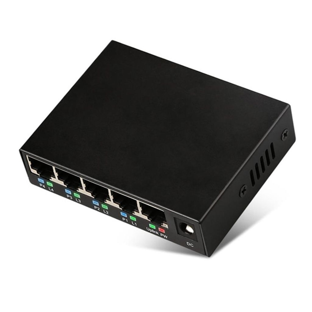 A51D 5-Port PoE Netzwerk Switch 10/100 Mbit/s – RJ45 Ethernet LAN Verteiler für DSL Router, Kamera & Access Point