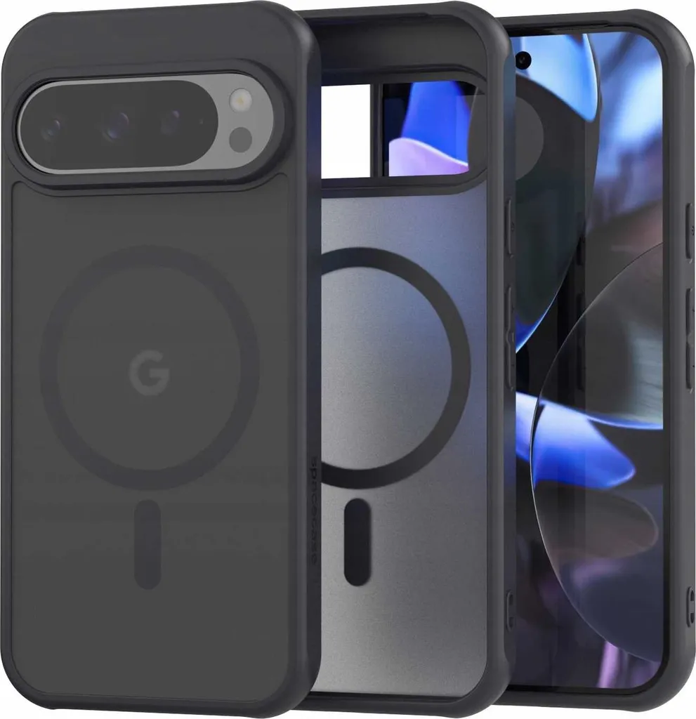 Custodia Magnetica Pixel 9 SPACECASE Hybrid Mag: MagSafe Ready Nero