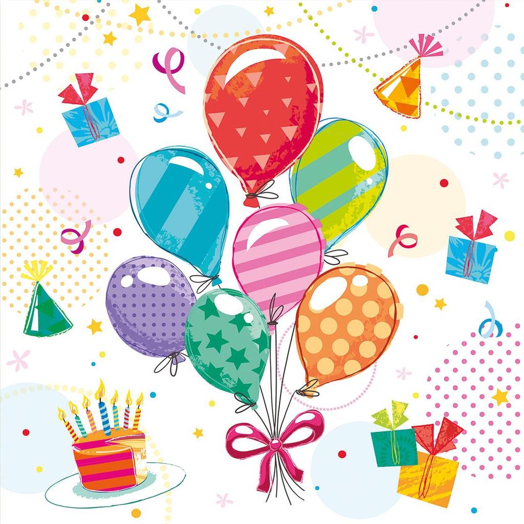 20 Servietten Fete – Buntes Fest 33x33cm Produktbild 