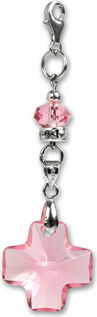 SilberDream Charm Anhänger Kreuz rosa Zirkonia Echt Silber FC4806