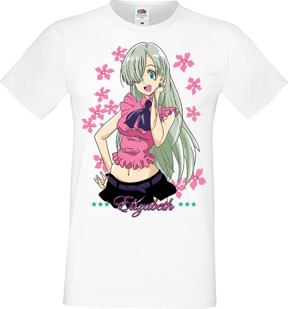 Herren T-Shirt Manga Anime The Seven Anime Deadly Manga Sins Elizabeth Liones Elizabeth Liones, Man 5XL / Weiß