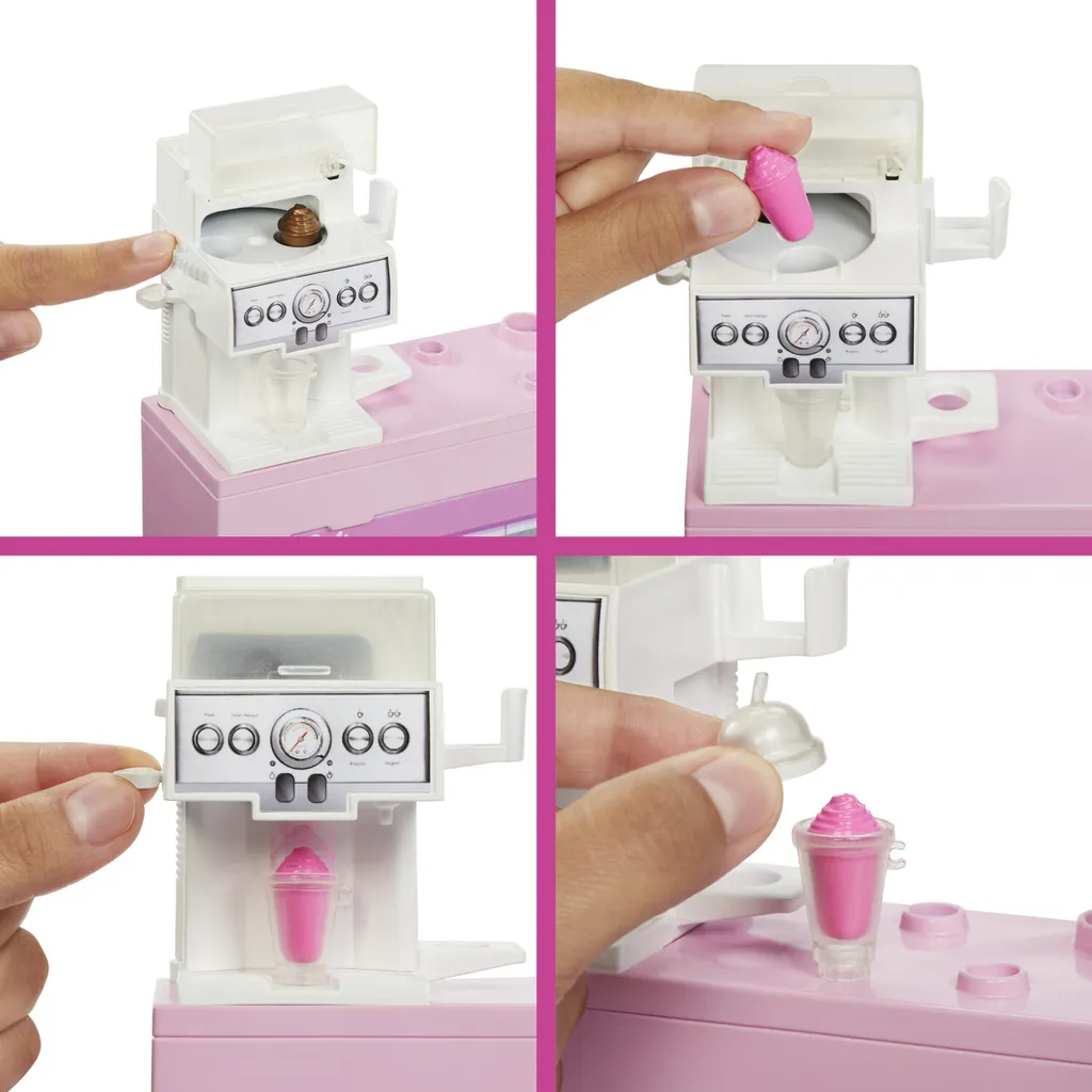 Barbie Café Coffret Métier avec machine à expresso et tenue thématique