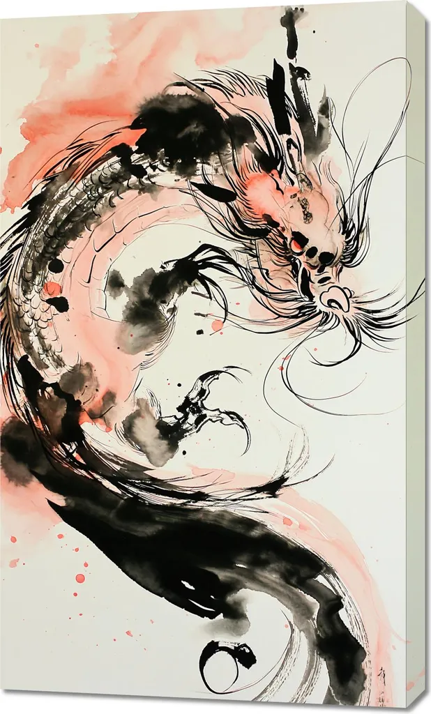 Tableau Dragon 60x100 cm - Décoration murale grand format moderne