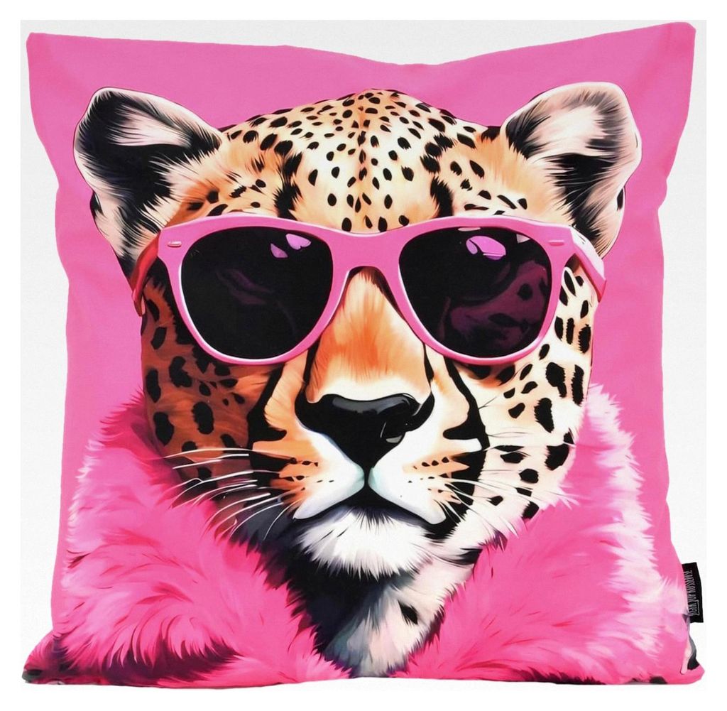 Funky Jaguar | Kissenhülle 45x45 cm | Kissenbezug | Deko für das Wohnzimmer | Baumwolle/Polyester