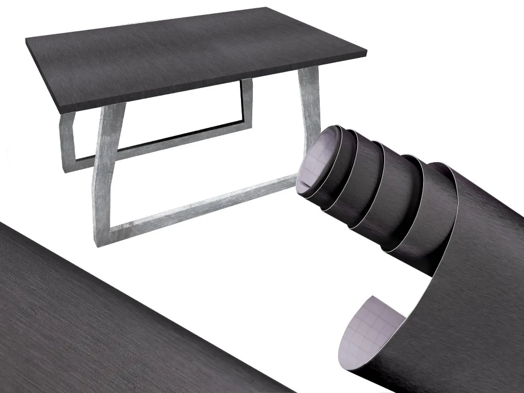 Rouleau de vinyle adhésif graphite brossé pour décoration extérieure
