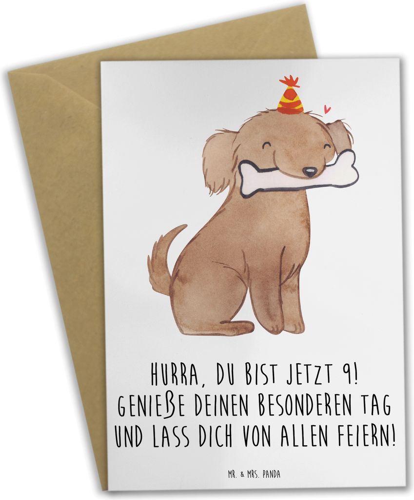 Mr. & Mrs. Panda valentinstagskarte 9. Geburtstag Freude - Weiß - Geschenk, Grußkarte, Happy Birthday, Geburtstagsideen, Alter, Geburtstagsparty,...