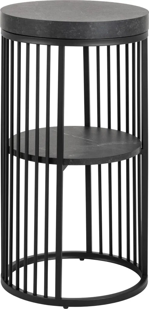 Petite table de nuit Strington noire 1 étagère style industriel chic