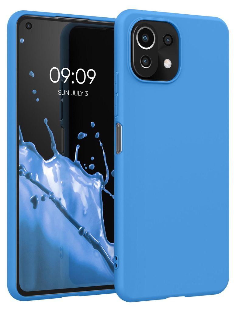 kwmobile Handyhülle für Xiaomi 11 Lite (5G) NE / Mi 11 Lite (5G) Hülle - TPU Case - Kabelloses Laden - Schutzhülle Cover in Strahlend Blau
