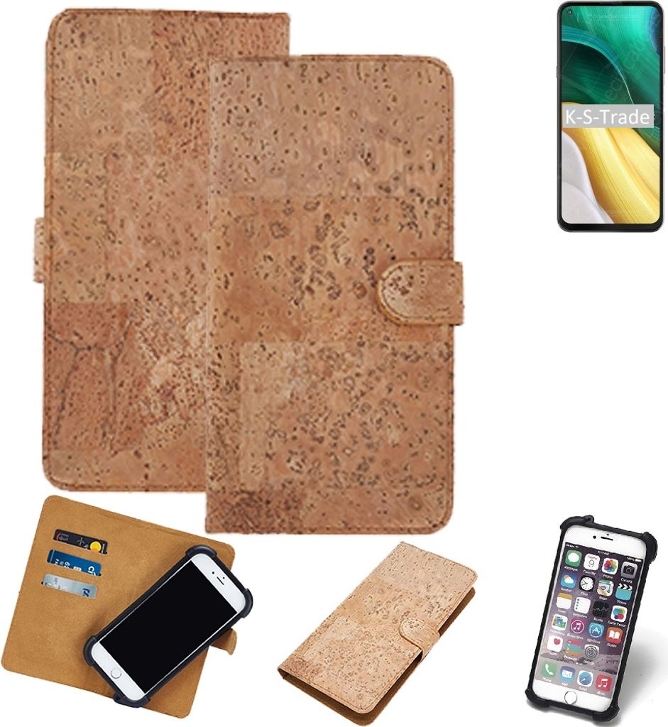 K-S-Trade Hülle kompatibel mit HiSense Infinity H50 Kork Handyhülle Cover Schutzhülle TPU Case Bumper in Hellbraun, (1x)
