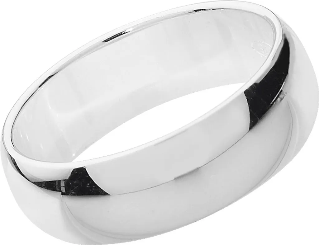 Bague de Mariage Argent 925 pour Couple Alliance 6mm Forme D Taille 59