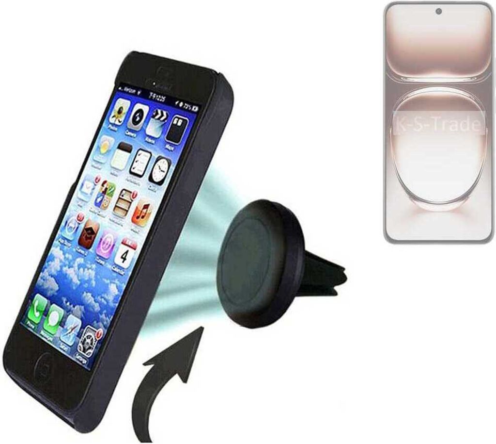 K-S-Trade kompatibel mit Oppo Reno12 CPH2625 Auto Handy Halterung KFZ Halter Lüftungsgitterhalterung Air Vent mount Smartphone Halter