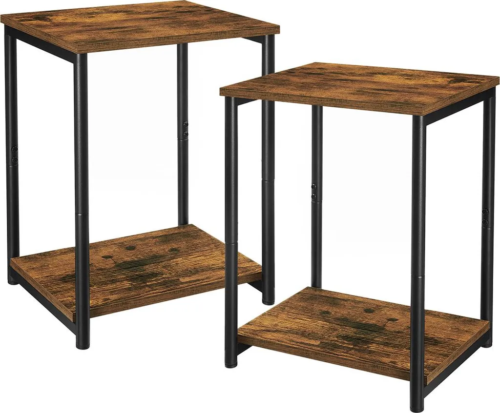 Petite table d'appoint vintage pour gain de place - Design brun noir