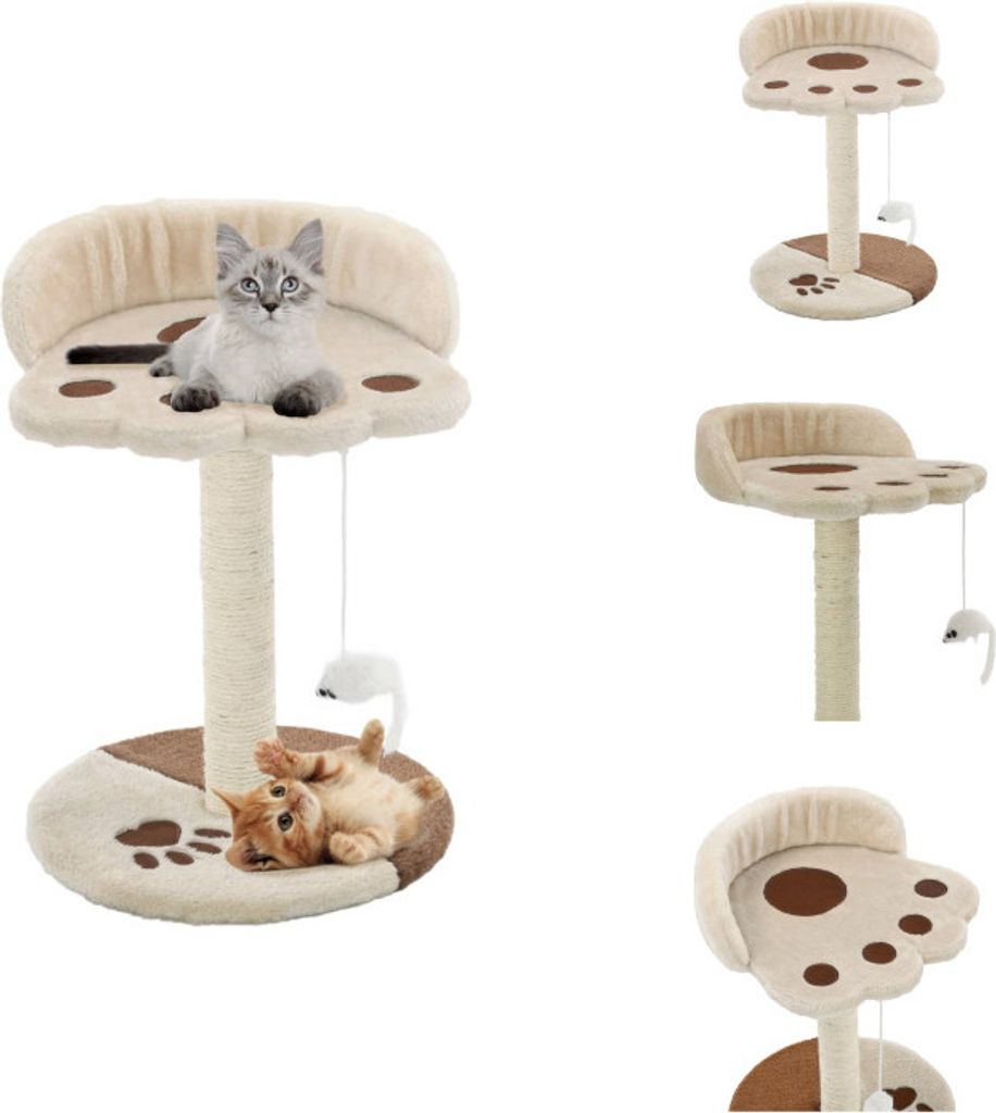 vidaXL Katzen-Kratzbaum Sisal 40 cm Beige und Braun - Kratzbäume