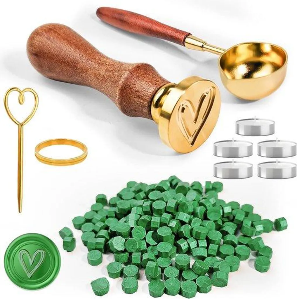 Cire à cacheter verte 200 perles : Sceaux parfaits sans gaspillage DIY