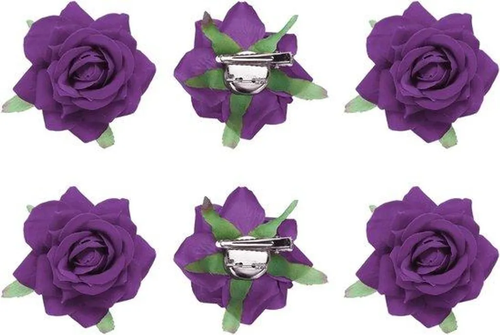 Accessoires de coiffure : set de 6 pics à cheveux fleurs multicolores