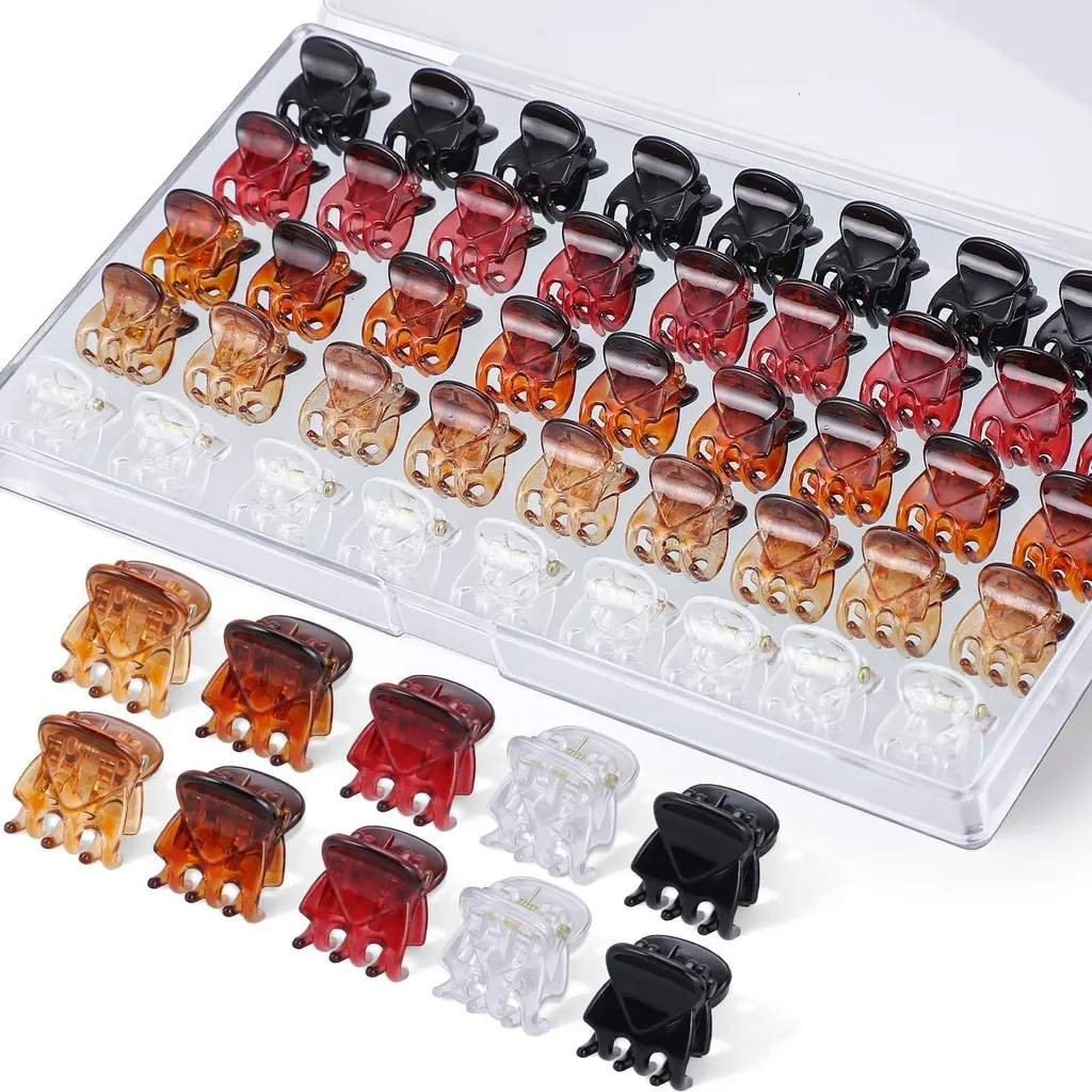Lot de 60 petites barrettes à griffes en 5 couleurs pour femme et enfant