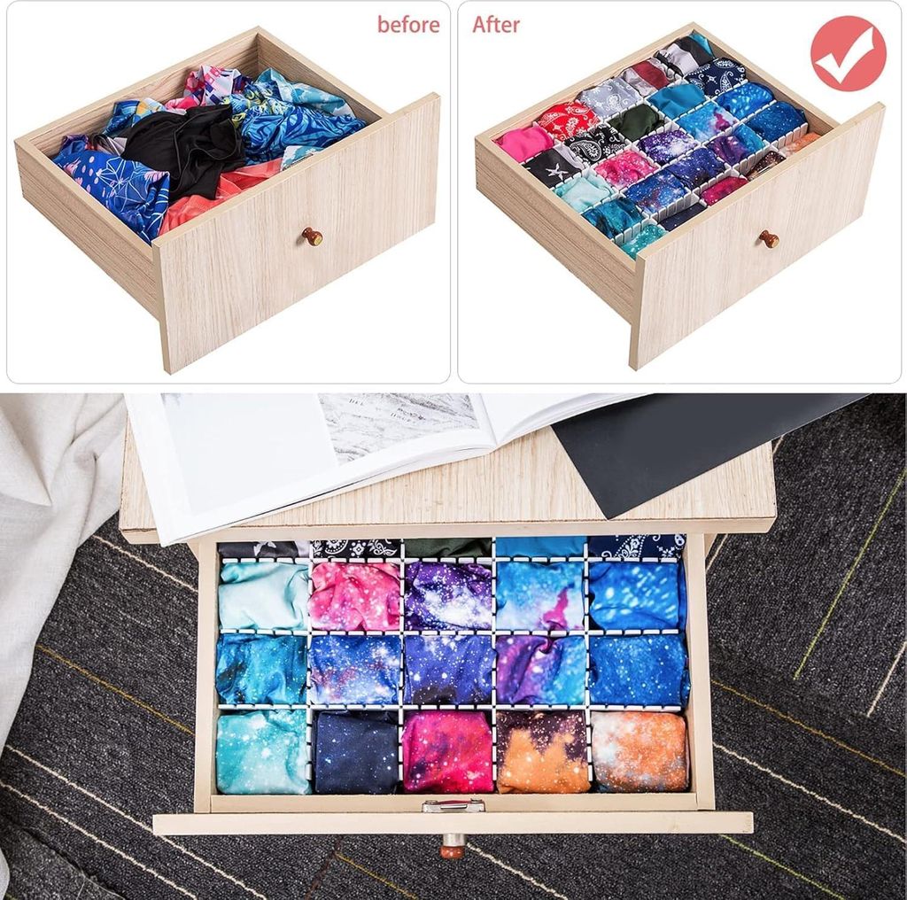 Lade-Organizer - vielseitig und langlebig - Packung mit 45 Stück - 32cm x 7cm